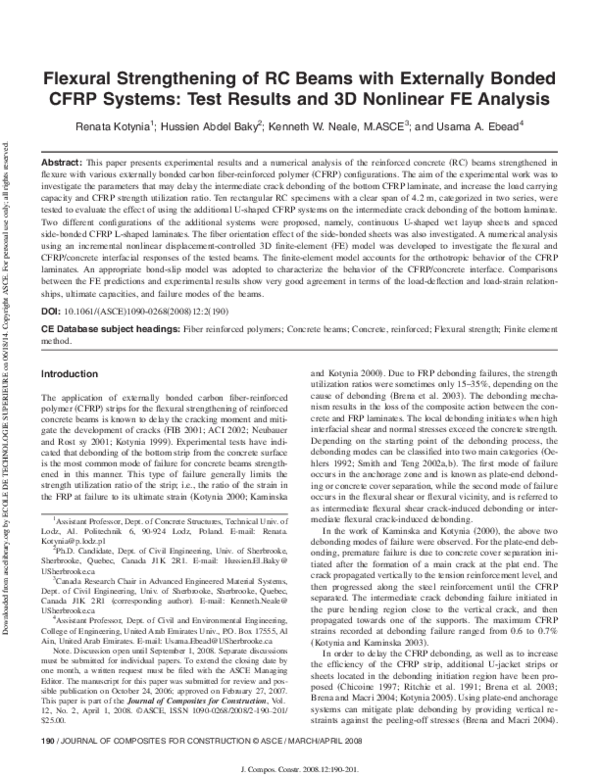 (PDF) Flexural Strengthening of RC Beams with Externally Bonded CFRP ...