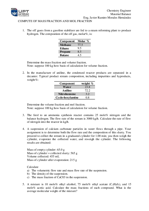 (PDF) Chemistry Engineer Material Balance Zezy Blue Academia.edu
