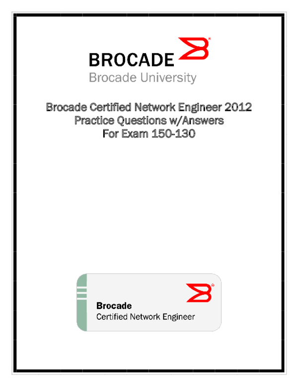 (PDF) Brocade Certified Network Engineer 2012 Practice Questions w
