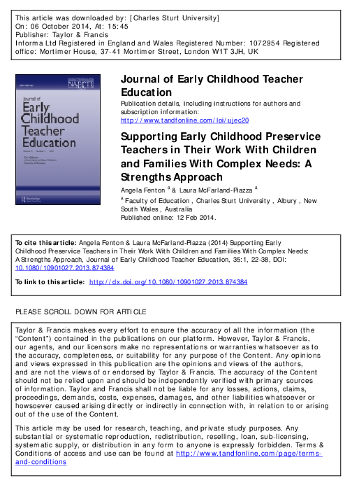 (PDF) Supporting Early Childhood Preservice Teachers in Their Work With ...