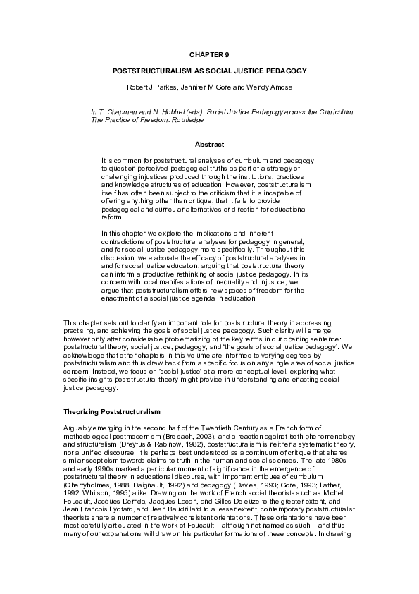 Poststructuralism paper essay image