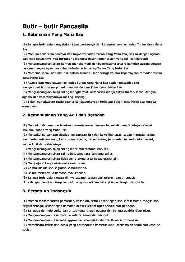 (DOC) Butir-butir pancasila