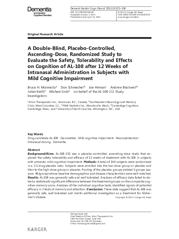 (PDF) A Double-Blind, Placebo-Controlled, Ascending-Dose, Randomized ...