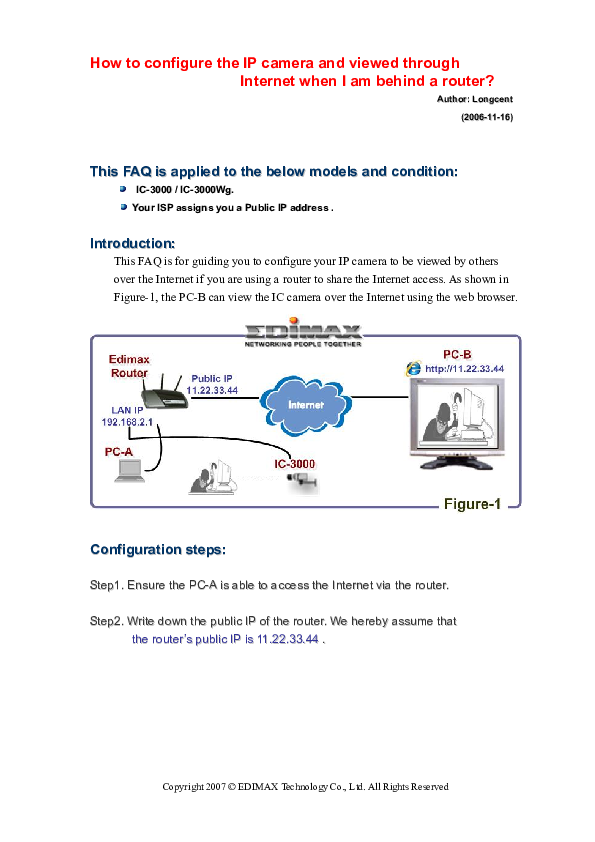 (PDF) How to configure the IP camera and viewed through Internet when I ...