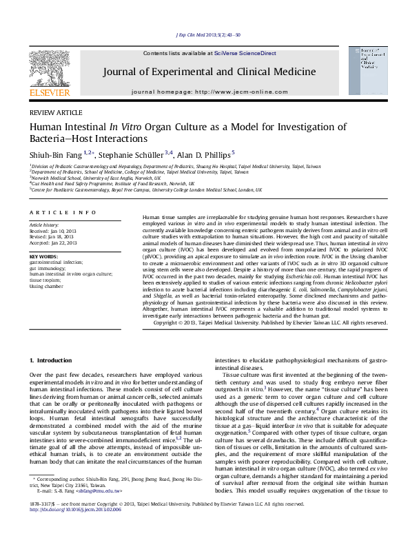 (PDF) Human intestinal in vitro organ culture as a model for ...