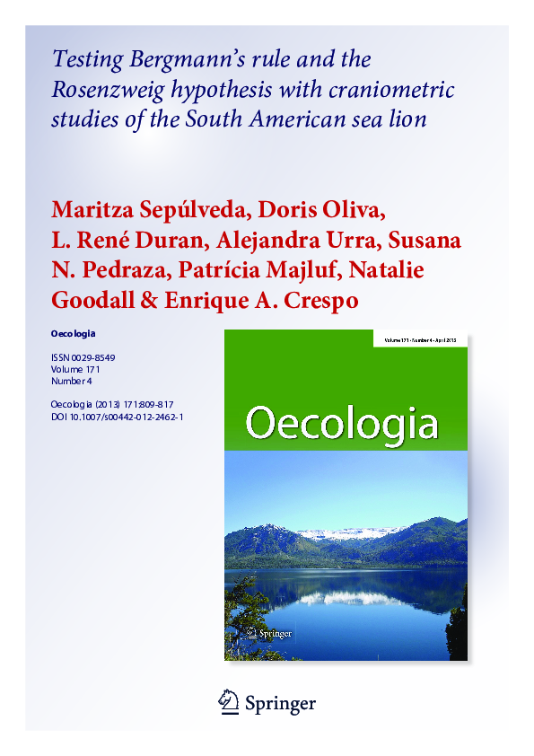 (PDF) PHYSIOLOGICAL ECOLOGY - ORIGINAL RESEARCH Testing Bergmann’s rule ...