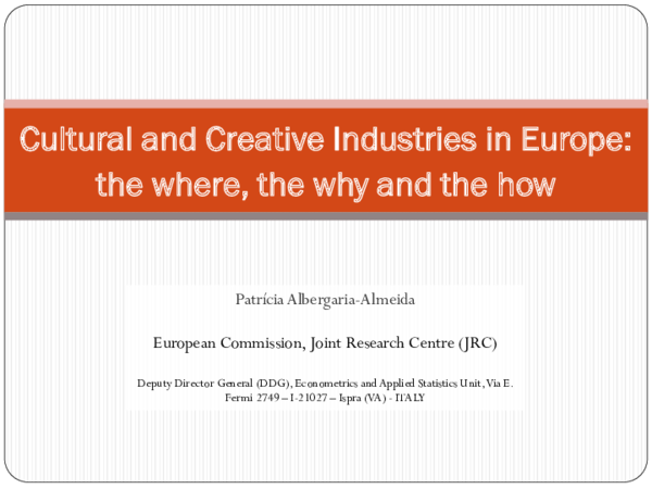 (PDF) Cultural and Creative Industries in Europe: the where, the why ...
