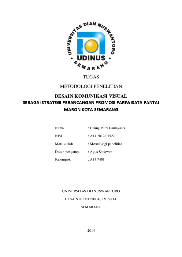 Doc Desain Komunikasi Visual Sebagai Strategi Perancangan Promosi Pariwisata Pantai Maron Kota Semarang Imam Taufik Academia Edu