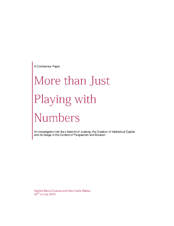 Essay about jueteng 06 picture