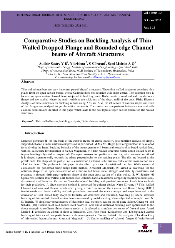 (PDF) Comparative Studies on Buckling Analysis of Thin Walled Dropped ...