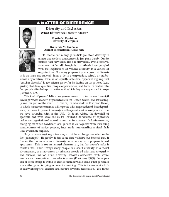  pdf diversity and inclusion what difference does it make