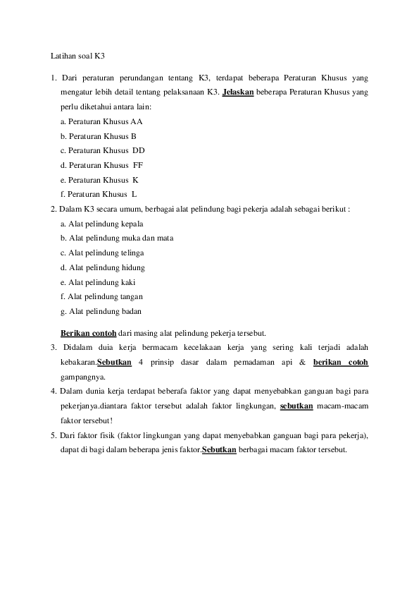 (DOC) Latihan soal K3 1 Gandung Nyoto Academia.edu