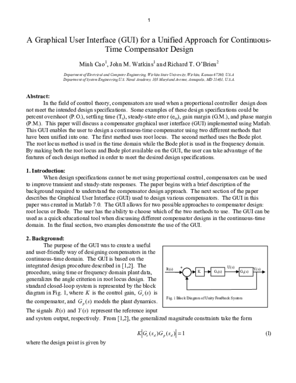 (PDF) A Graphical User Interface (GUI) for a Unified Approach for ...