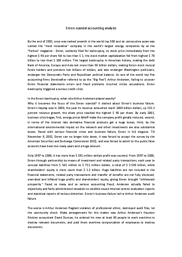 Enron scandal conclusion image