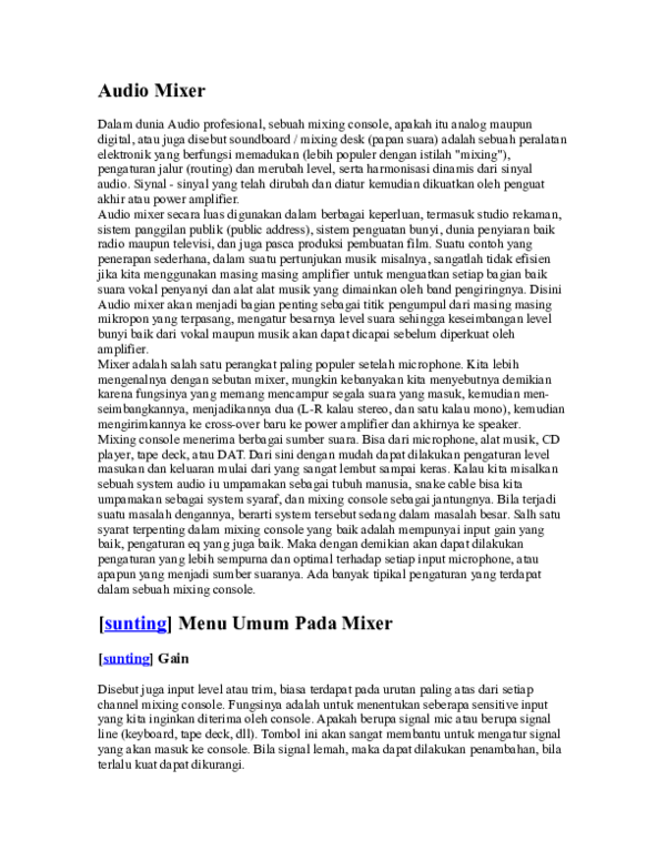 (DOC) Audio Mixer