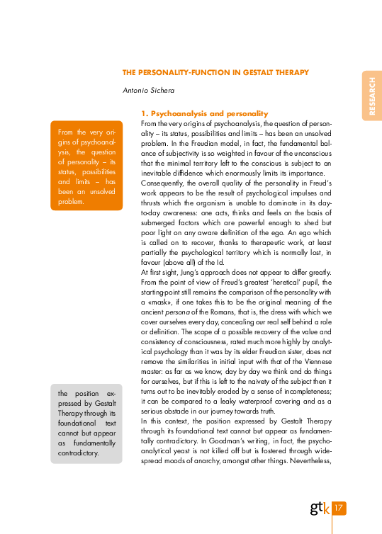  pdf the personality function in gestalt therapy