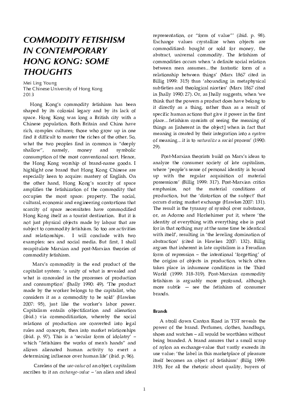 Commodity fetishism essay picture