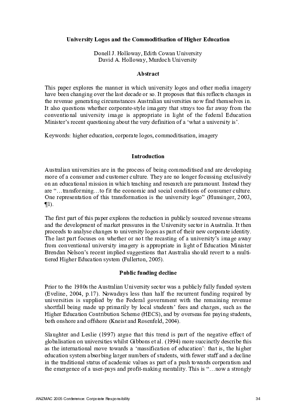 University logos and the commoditisation of higher education