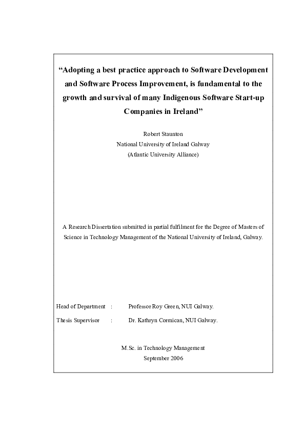 (PDF) Software Development Practices in Indigenous Software Startups