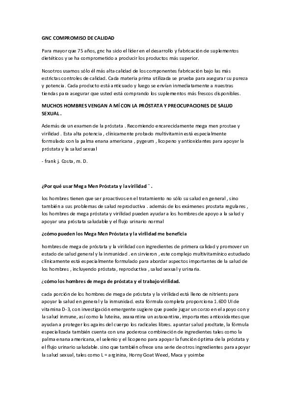 gnc suplementos para la prostata