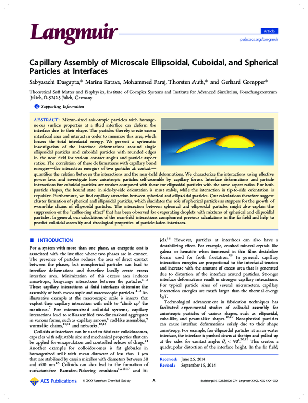 (PDF) Capillary assembly of microscale ellipsoidal, cuboidal, and ...