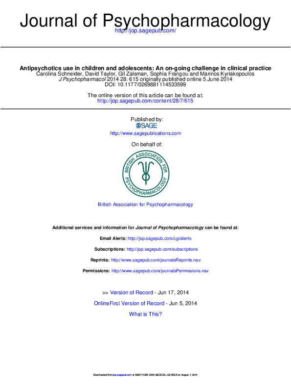 (PDF) Antipsychotics use in children and adolescents: An on-going ...