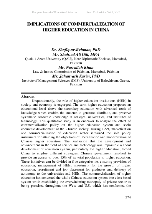 Impact of commercialization of education image