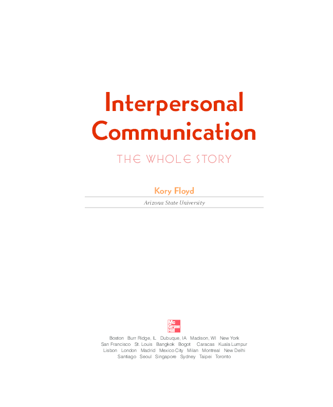 Pdf Interpersonal Communication Alexandra Gogan Academia Edu