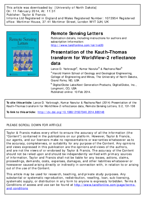 (PDF) Remote Sensing Letters Presentation of the Kauth–Thomas transform ...