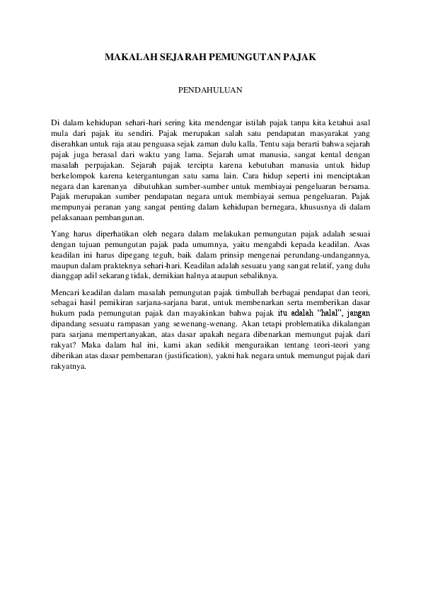 Doc Makalah Sejarah Pemungutan Pajak Economics Faculty Academia Edu