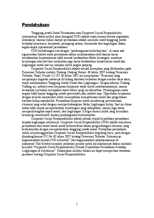 Doc Csr Corporate Social Responsibility Emelia Apriliani Academia Edu