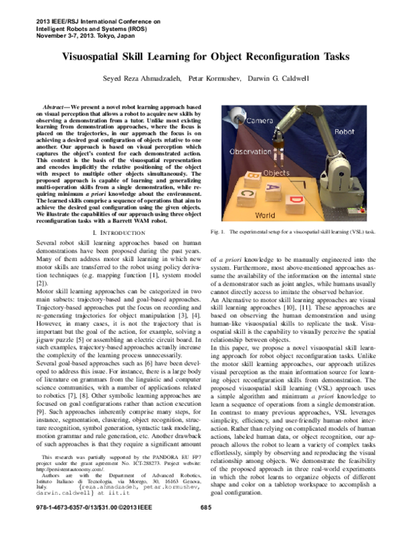 (PDF) Visuospatial Skill Learning for Object Reconfiguration Tasks