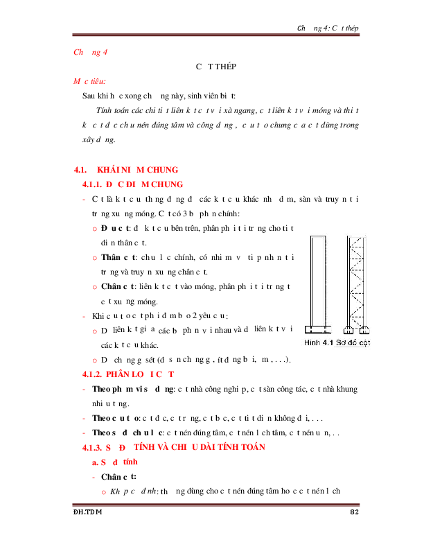 First page of “Chương 4: Cột thép”