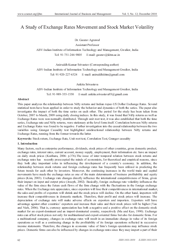 (PDF) A Study of Exchange Rates Movement and Stock Market Volatility