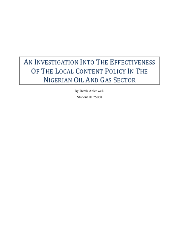 (DOC) An investigation on the effectiveness of the oil and gas sector ...