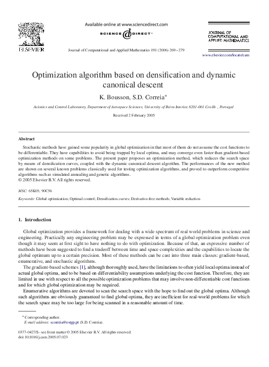 (PDF) Optimization algorithm based on densiﬁcation and dynamic ...