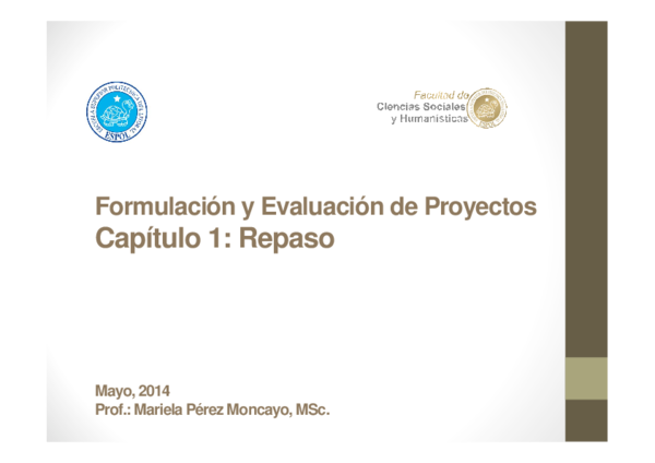 (PDF) Formulación y Evaluación de Proyectos