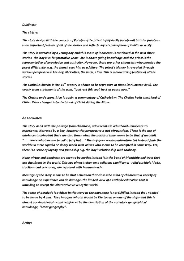 Dubliners themes picture