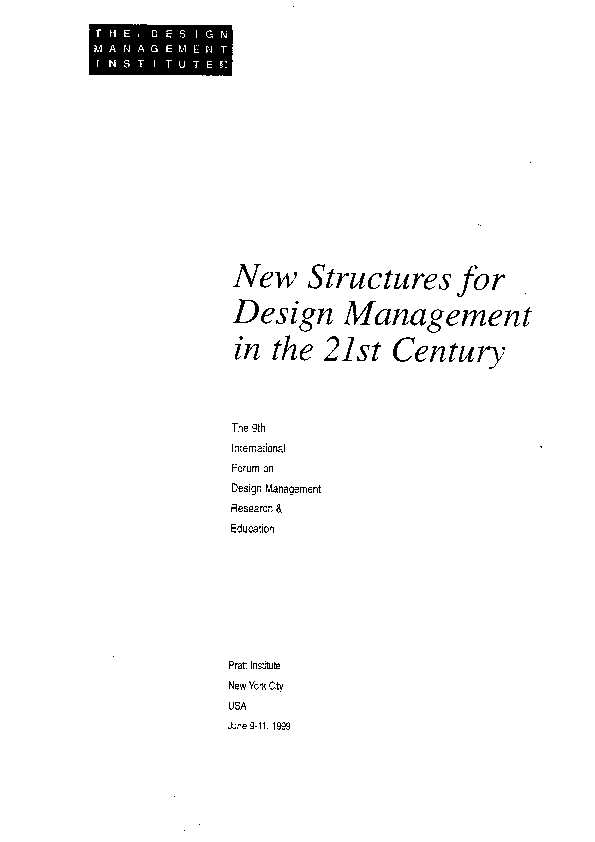 (PDF) "An Approach to Design Management Education in Newly ...