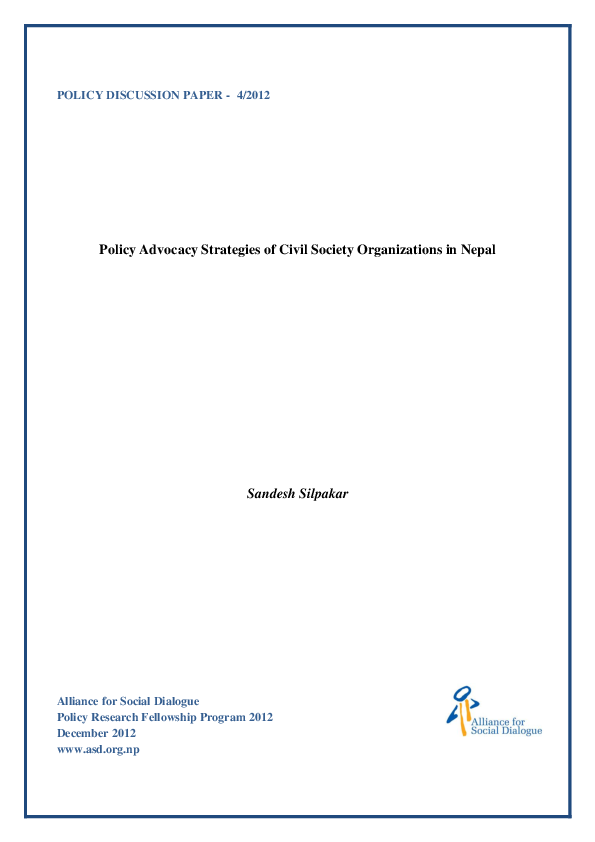 (PDF) Policy Advocacy Strategies of Civil Society Organizations in Nepal