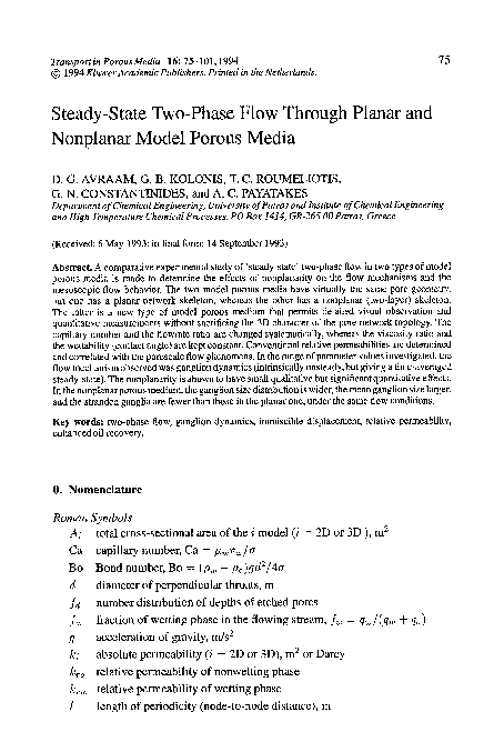 (PDF) Steady State Two Phase Flow Through Planar and Nonplanar Model ...