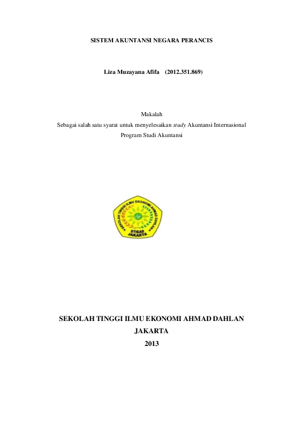Pdf Sistem Akuntansi Negara Perancis Liza Muzayana Academia Edu