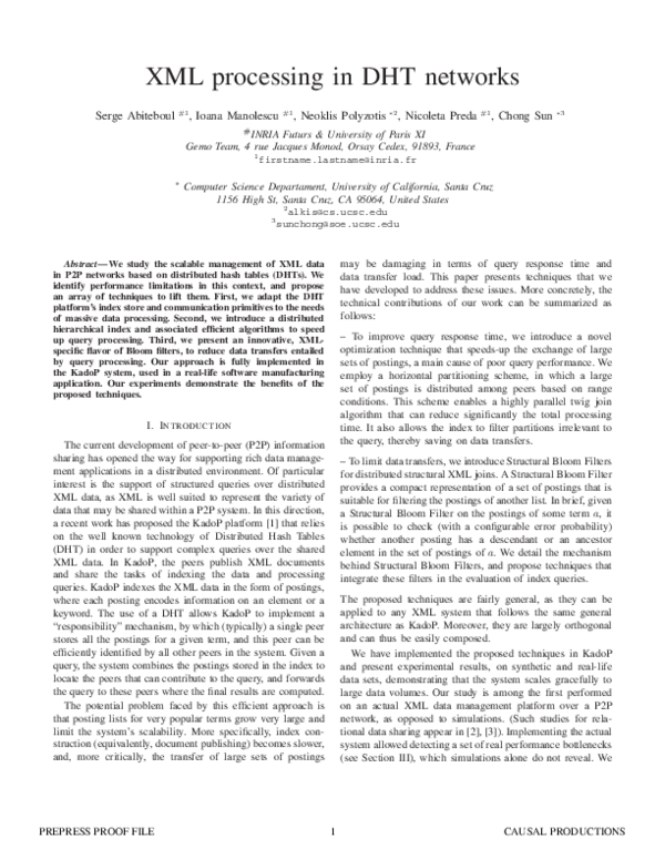 (PDF) XML processing in DHT networks