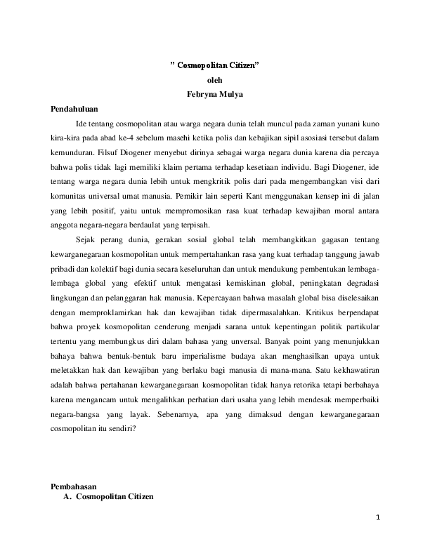 Cosmopolitan citizenship ppt picture