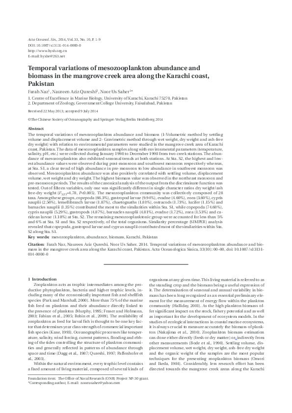 (PDF) Temporal variations of mesozooplankton abundance and biomass in ...