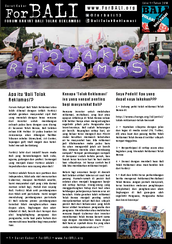 (PDF) Apa itu 'Bali Tolak Reklamasi'