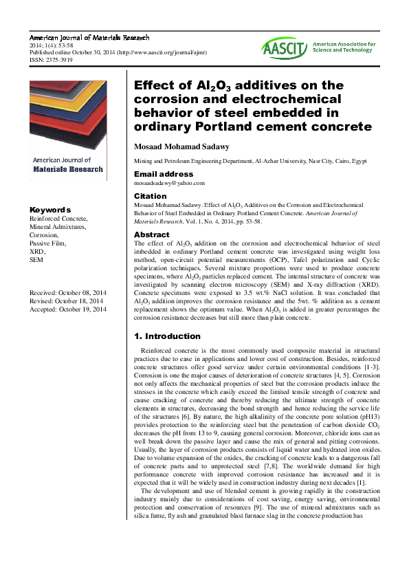 (PDF) Effect of Al2O3 additives on the corrosion and electrochemical ...