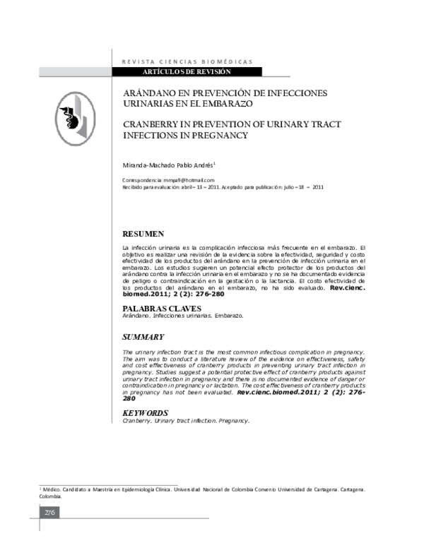 (PDF) CRANBERRY IN PREVENTION OF URINARY TRACT INFECTIONS IN PREGNANCY