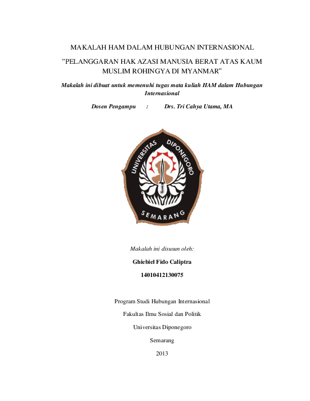 Makalah Pelanggaran Berat Ham Yang Terjadi Di Dunia