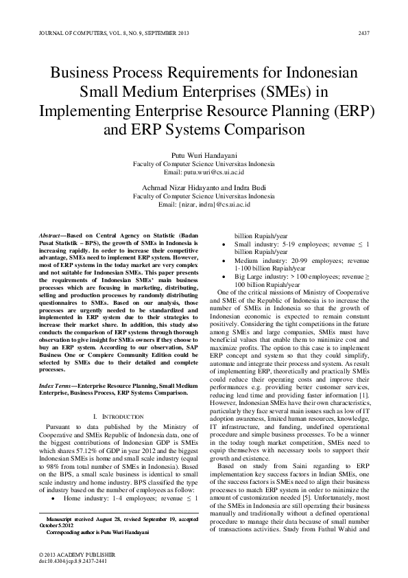 (PDF) Business Process Requirements for Indonesian Small Medium ...